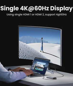 UGREEN 8-in-1 USB-C Hub: Triple 4K Display, 10Gbps, 100W PD - Ideaal voor MacBook & PC
