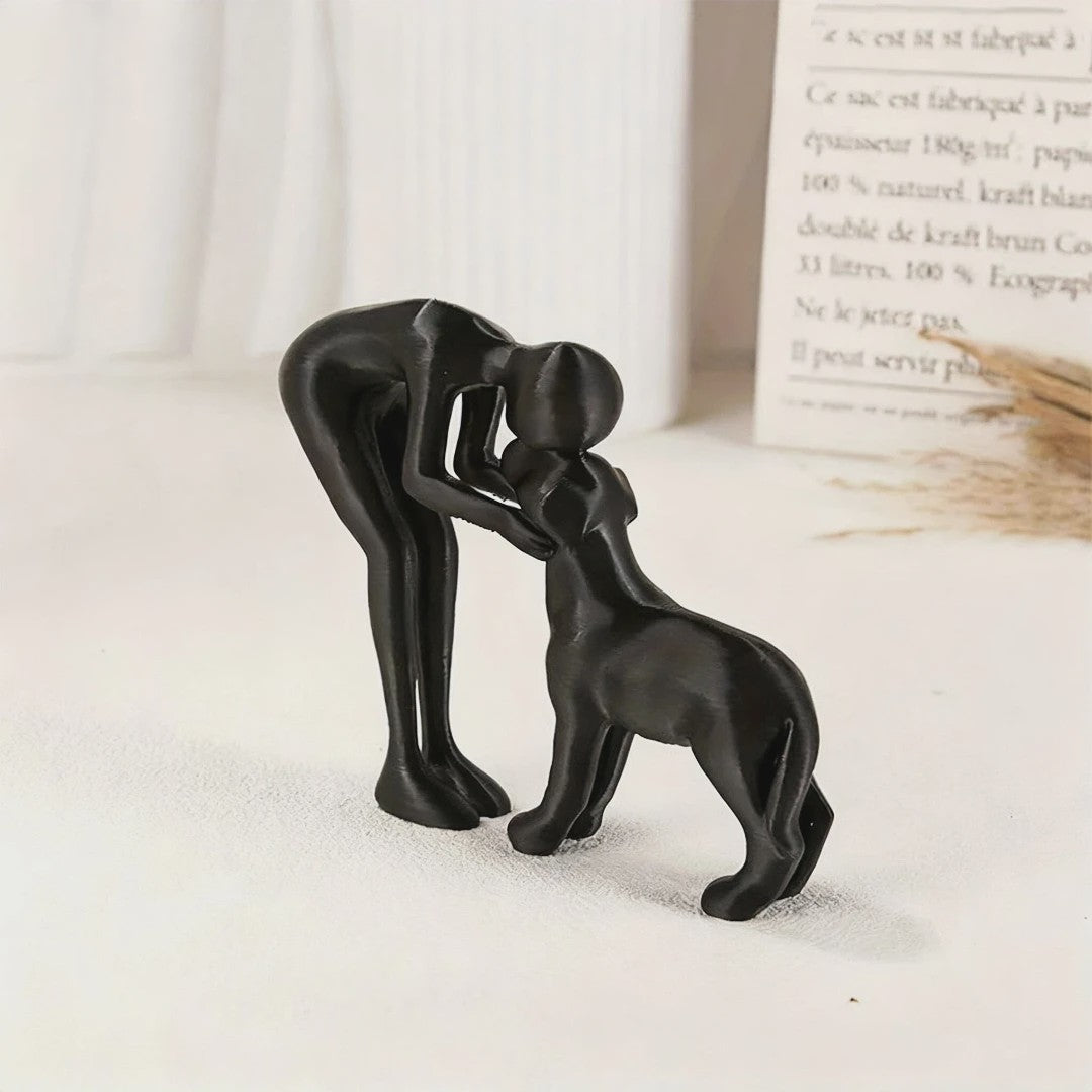 Abstracte Beeldjes: Mens & Hond Vriendschap - Decoratie voor Huis & Kantoor