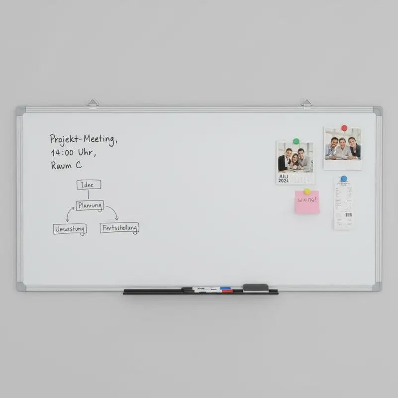 Magnetisch Whiteboard 100x50cm met Aluminium Frame - Modern Design
