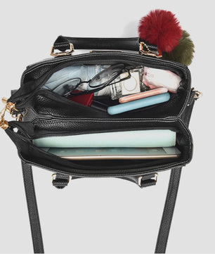 Luxe Leerlook Handtas Dames met Grote Capaciteit en Afneembare Schouderband
