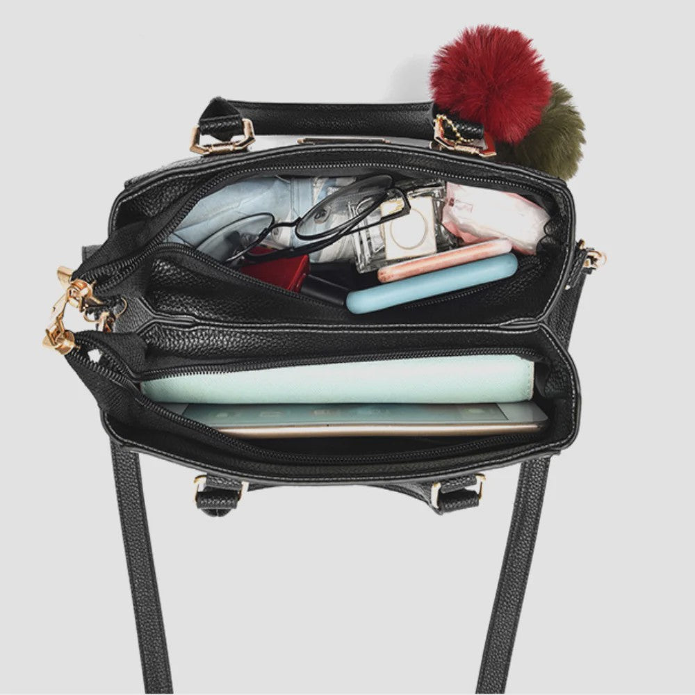 Luxe Leerlook Handtas Dames met Grote Capaciteit en Afneembare Schouderband