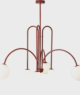 Nordic Minimalistische Plafondlamp Chandelier - Goud, Zwart, Rood - Sfeervolle Verlichting voor Woonkamer, Restaurant, Café