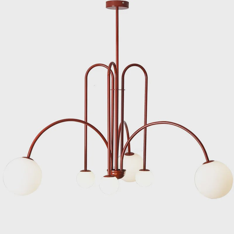 Nordic Minimalistische Plafondlamp Chandelier - Goud, Zwart, Rood - Sfeervolle Verlichting voor Woonkamer, Restaurant, Café