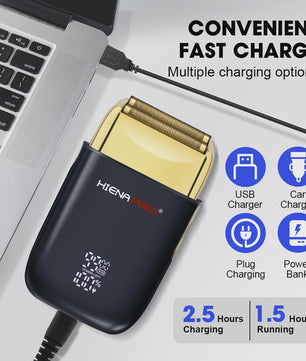 HIENA Pro Elektrische Scheerapparaat voor Mannen - Oplaadbaar, Metalen Behuizing