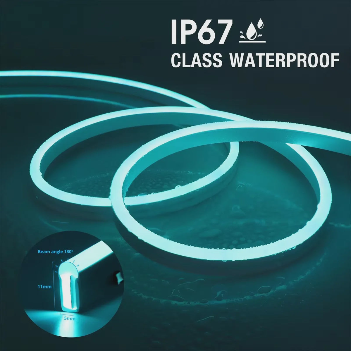 RGB Neon LED Strip 1-5M Waterdicht IP65 met Tuya App & Afstandsbediening - Flexibele Decoratieverlichting