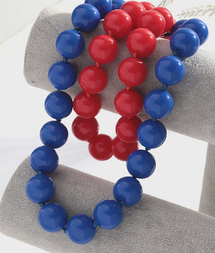 Handgemaakte Retro Acryl Ketting met Grote Kleurrijke Kralen - Statement Choker