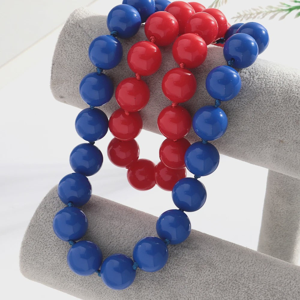 Handgemaakte Retro Acryl Ketting met Grote Kleurrijke Kralen - Statement Choker