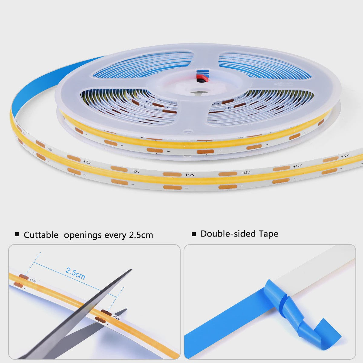 Slimme COB LED Strip met Dubbele Deursensor - Automatisch Aan/Uit bij Openen/Sluiten
