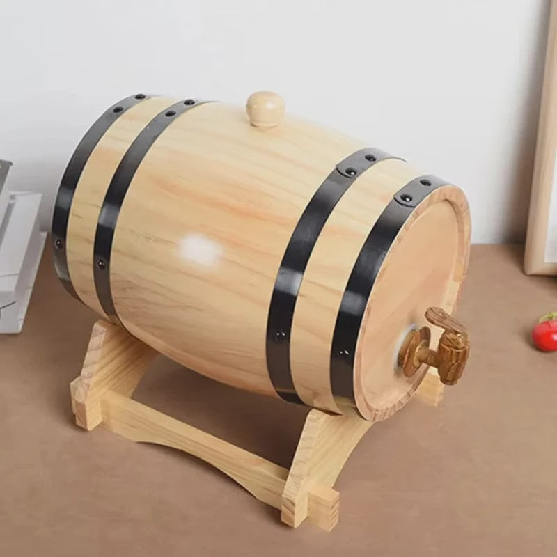 Houten Wijnvat 1L, 1.5L, 3L - Vintage Eiken Vat voor Wijn, Whiskey & Bier - Decoratie