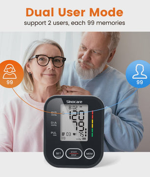 Sinocare ARM-30E+ Automatische Bloeddrukmeter met Hartslagmeter en Lange Manchet