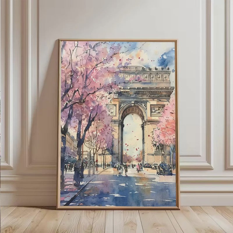 Franse Parijse Stadsgezichten Aquarel Kunst Posters Canvas Prints Wanddecoratie