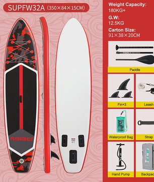 Opblaasbaar SUP Board 350cm - Extra Breed & Stabiel - 205kg Max Belasting - Voor Oceaan & Water Surfen