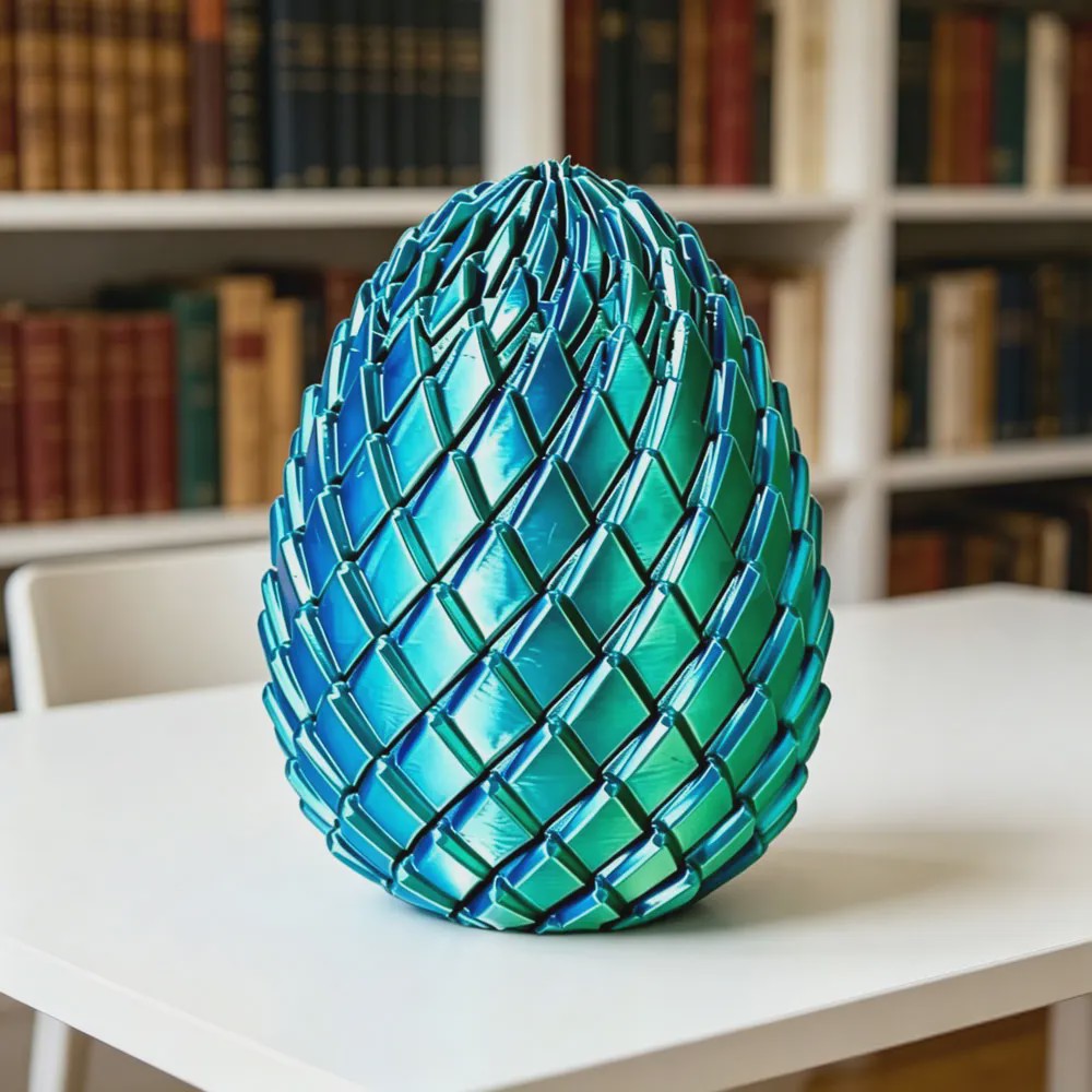 3D Geprint Draken Ei - Flexibel Stressverlichtend Speelgoed & Bureau Decoratie