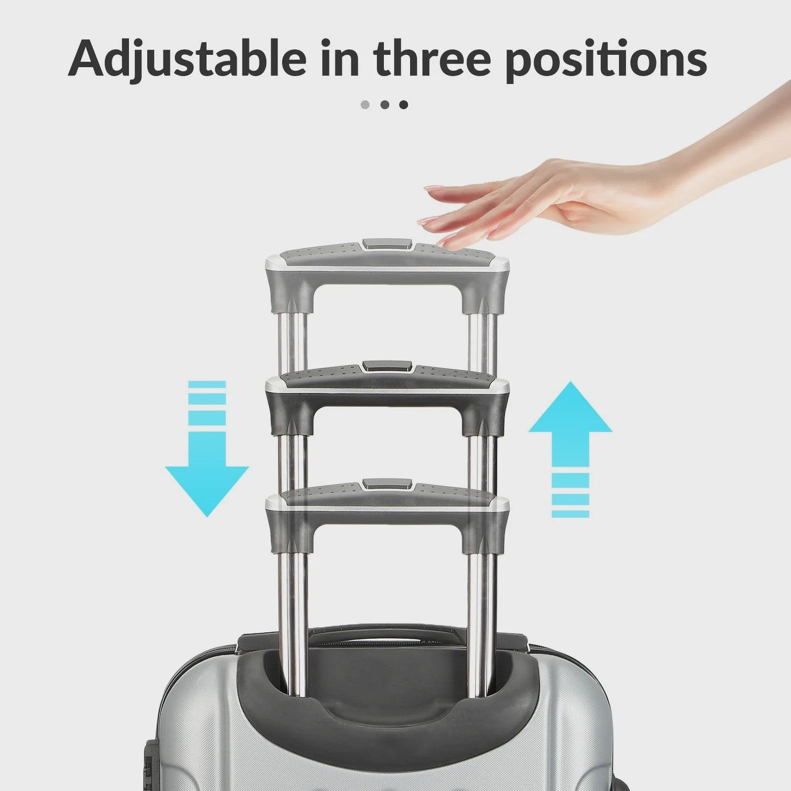 3-delige Trolley Koffer Set Donkergrijs - Lichtgewicht ABS, TSA Slot & 360° Dubbele Wielen