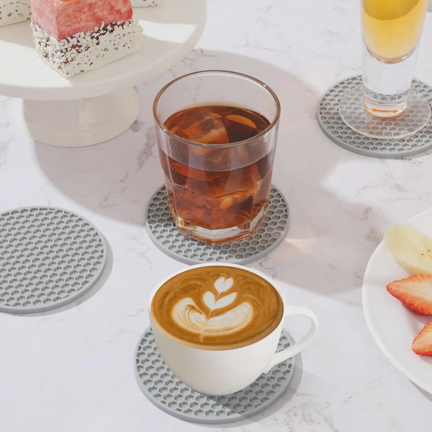 Siliconen Onderzetters Set met Houder - Anti-slip & Hittebestendig