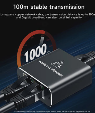 Gigabit Ethernet Splitter 1000Mbps - Breid uw netwerk uit naar 4 apparaten