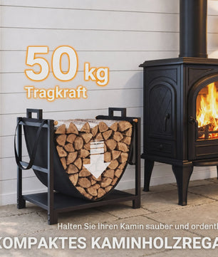 Outsunny Houtrek met Canvas Draagtas - 47.5x33x44cm - 50kg Capaciteit