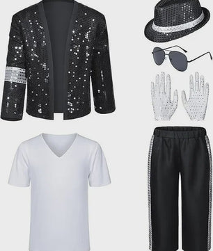 Michael Jackson Kostuum Set - Popster Cosplay Outfit voor Kinderen & Volwassenen