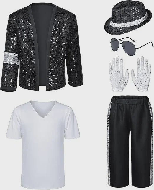 Michael Jackson Kostuum Set - Popster Cosplay Outfit voor Kinderen & Volwassenen