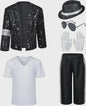 Michael Jackson Kostuum Set - Popster Cosplay Outfit voor Kinderen & Volwassenen