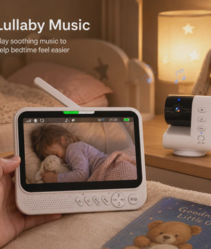 7 Inch Draadloze Babyfoon met Camera, Audio, Nachtzicht & Temperatuurmeter | VOX & Muziek