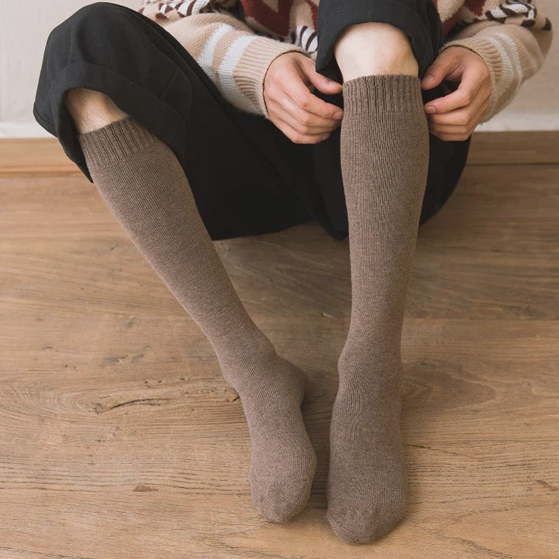6 Paar Heren Kniehoge Thermosokken - Warm & Dik - Compressie - Maat 38-44