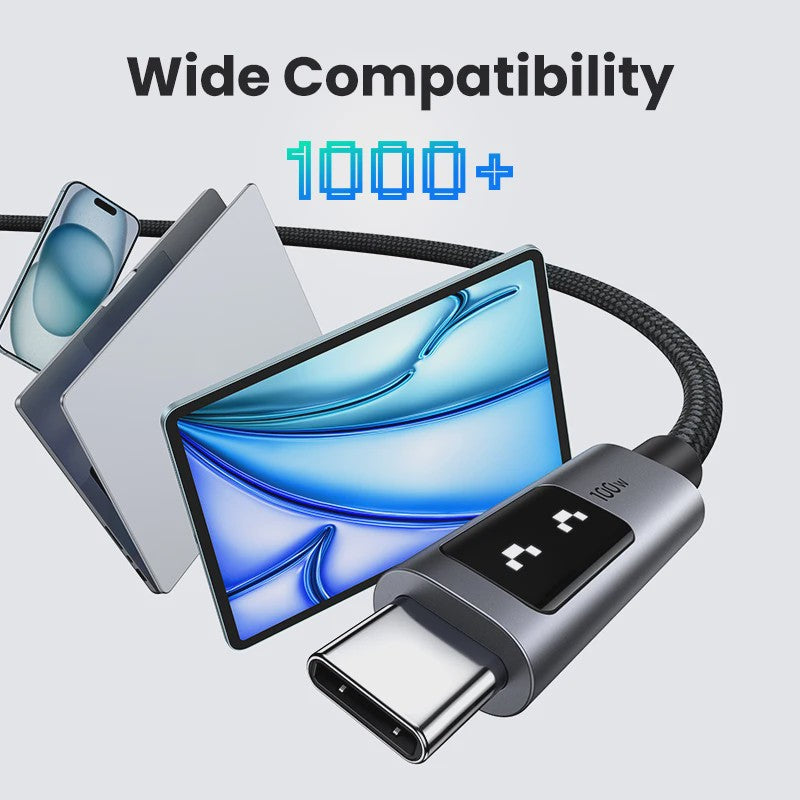 UGREEN UNO USB-C naar USB-C Kabel - 100W PD Snelladen & Data - 0.5-3M