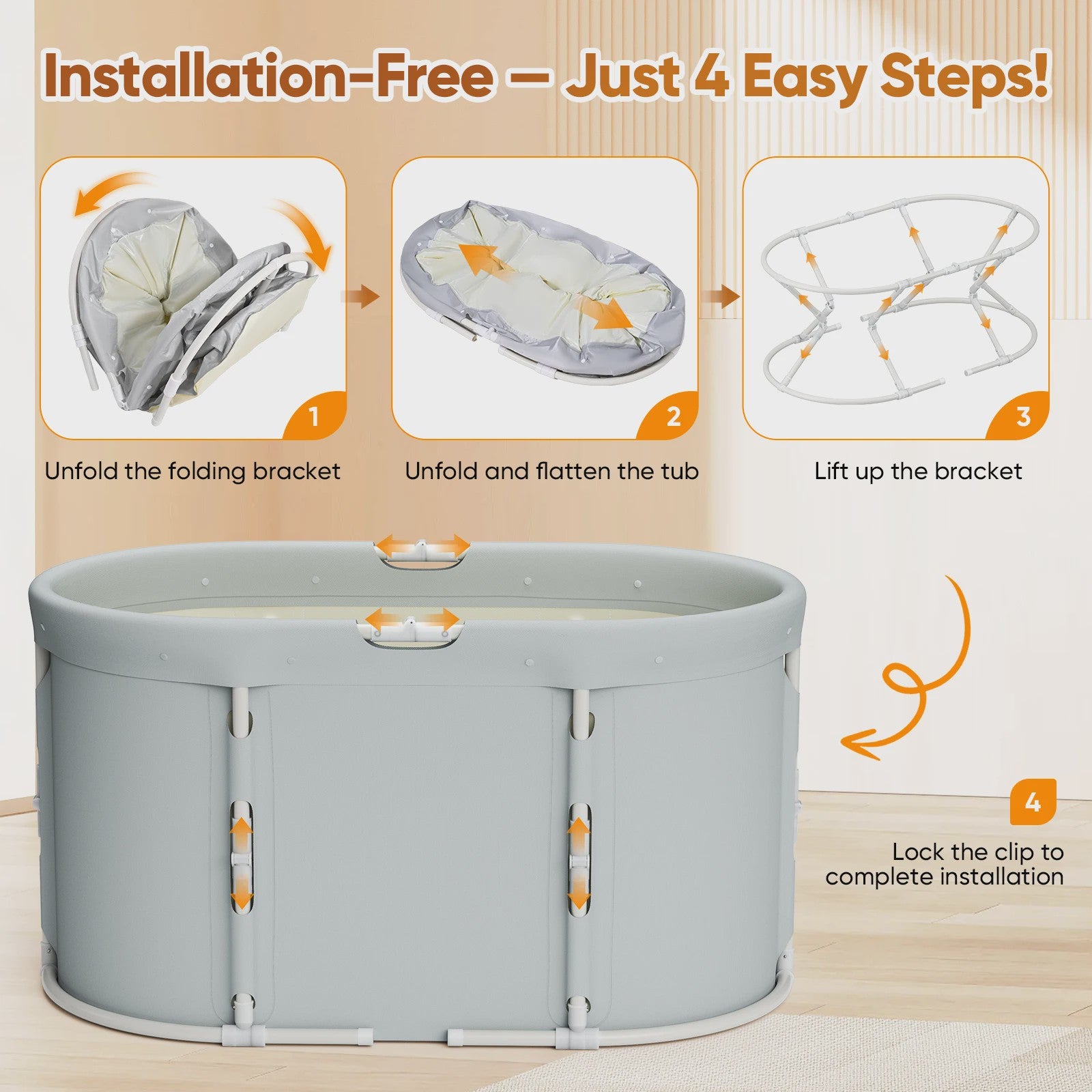 Portable Foldable Collapsible Deep Soaking Tub Adult Kids Spa Bath Barrel Ice Bath Hot Cold Therapy Baignoire Pliable Adullte