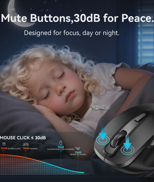 Vention Ergonomische Draadloze Muis: Bluetooth 5.1 & 2.4G Dual-Mode, 4000 DPI, Stille Knoppen