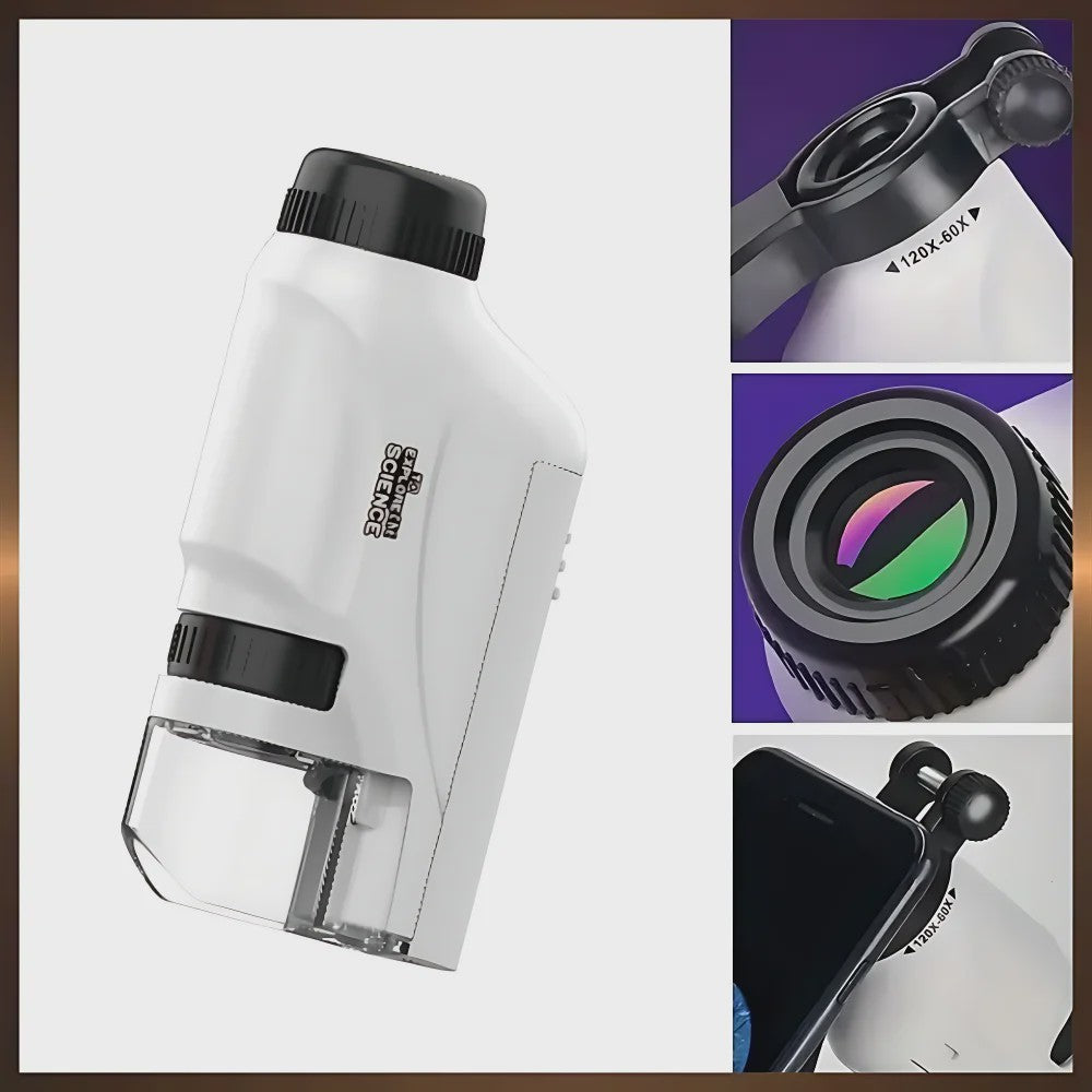 Draagbare Kinder Microscoop 60-120x met LED Verlichting - Ontdek de Wereld!