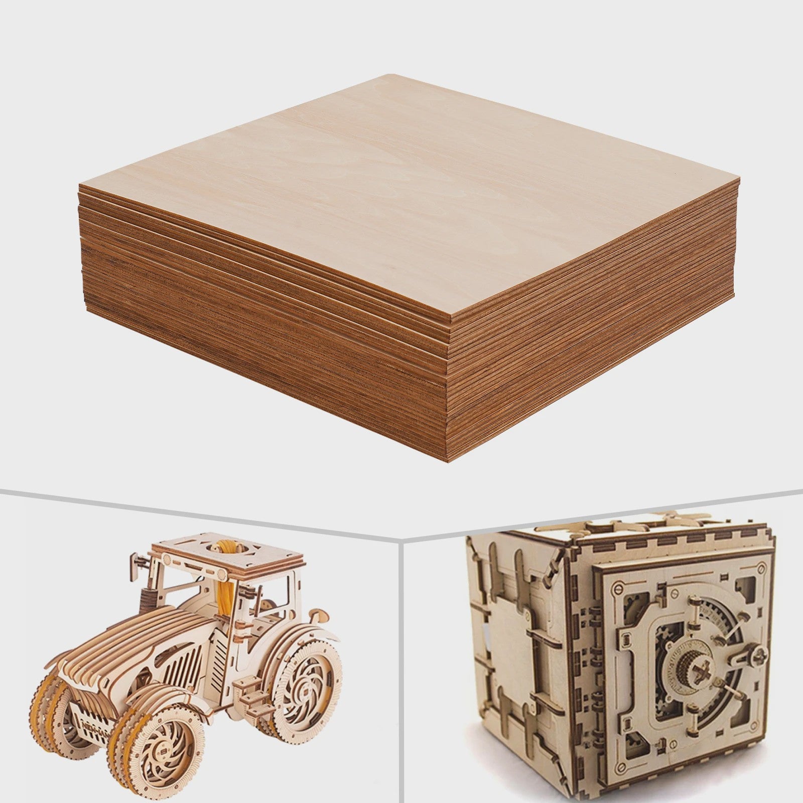 30x Houtplaten Basswood 3mm Dik - DIY & Decoratie (30x30cm/40x40cm)