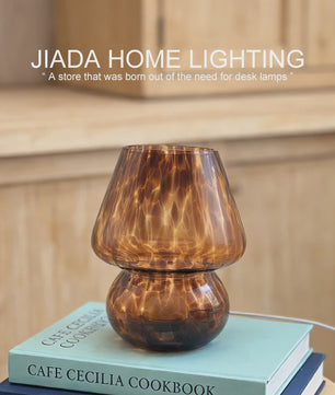 Glazen Mushroom Tafellamp - Sfeervolle Slaapkamerlamp met USB & Kleurinstelling