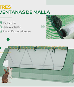Outsunny Veranda Kas 240x90x90 cm met Groene Gaasramen