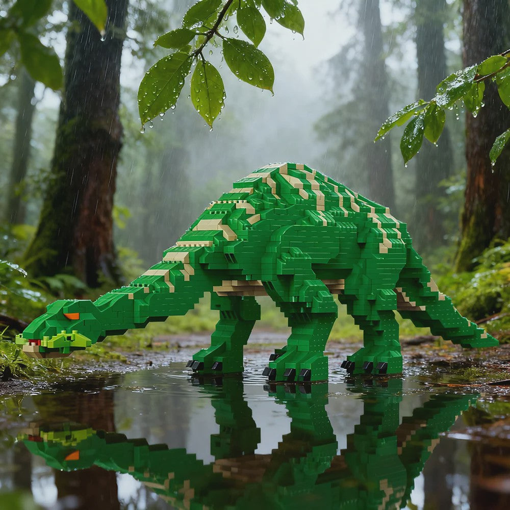 Dinosaurus Bouwstenen Speelgoed - Stegosaurus & T-Rex Micro Mini Blokken
