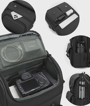 Ruime Fotografie Rugzak van Oxford Leer - Ideaal voor Camera, Drone en Reizen