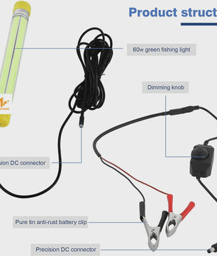 Krachtige LED Onderwater Vislamp | 20W/60W Vis Aas Lamp | IP68 Waterdicht