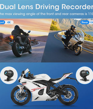 Jansite 8.1" Motorfiets GPS Navigatie met 4K DVR, CarPlay & Android Auto