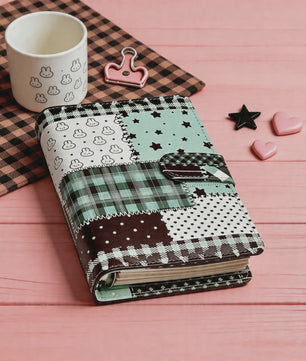 A6 Patchwork Notitieboek met Losse Bladen - PU Leer, Planner & Fotokaart Album