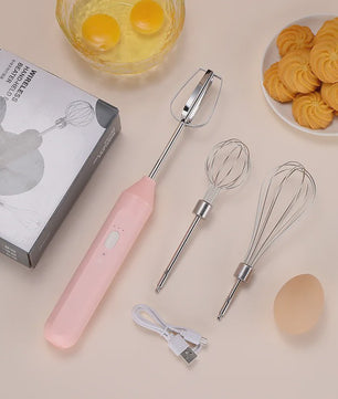 Draadloze Multifunctionele Garde: Compacte Handmixer met Melkopschuimer & Automatische Roerder