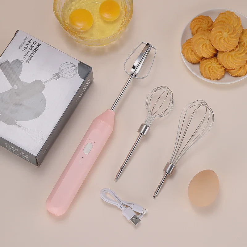 Draadloze Multifunctionele Garde: Compacte Handmixer met Melkopschuimer & Automatische Roerder