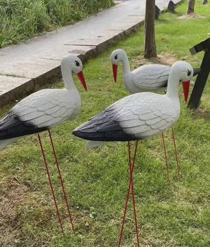 Realistische Ooievaar Figuur - Tuindecoratie Vogel Standbeeld