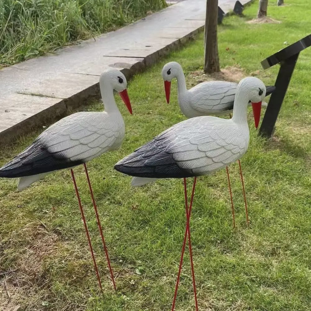 Realistische Ooievaar Figuur - Tuindecoratie Vogel Standbeeld