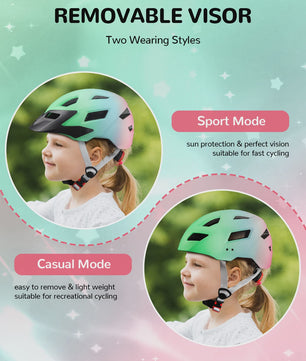 Lichtgewicht Kinderhelm met Afneembare Vizier - Veilig Fietsen, Scooter & Skate