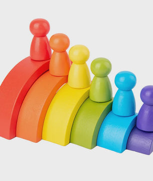 Houten Regenboog Stapel- en Balansspeelgoed - Montessori Educatief Speelgoed voor Kinderen