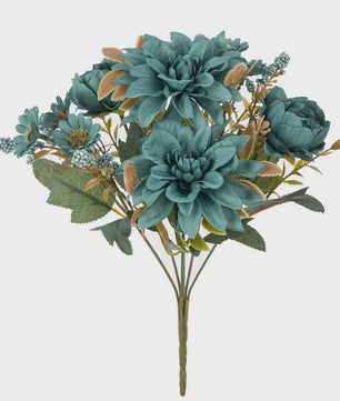 Kunstboeket Dahlia Rozen Madeliefjes - Zijde Bloemen voor Feestelijke Decoratie
