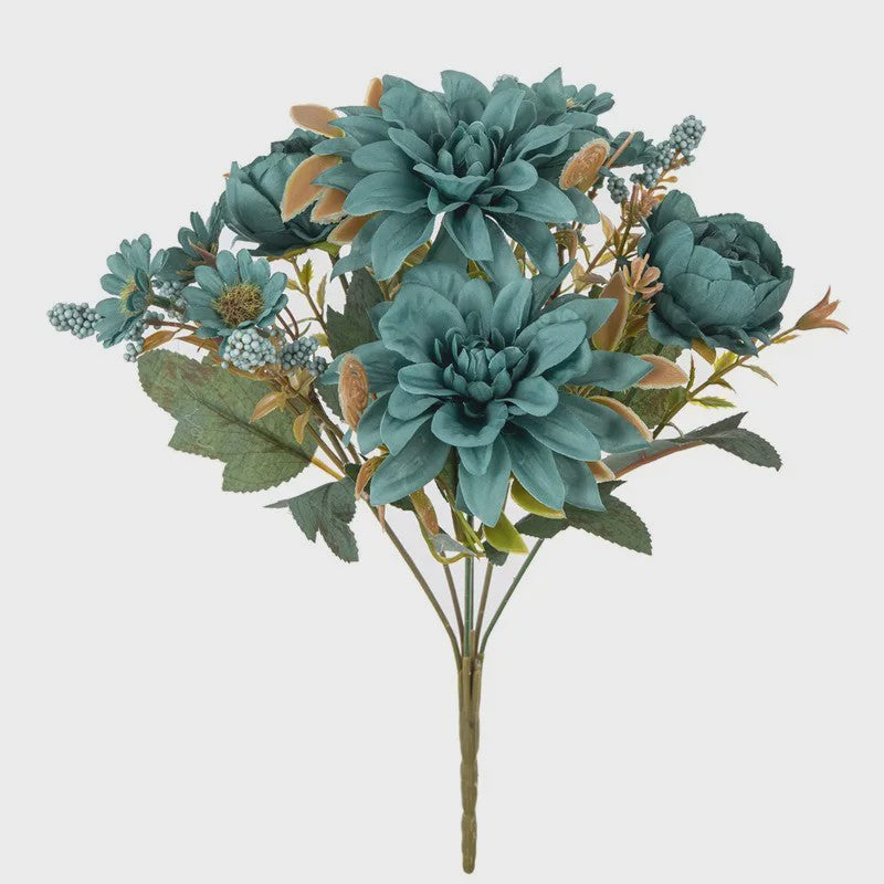 Kunstboeket Dahlia Rozen Madeliefjes - Zijde Bloemen voor Feestelijke Decoratie