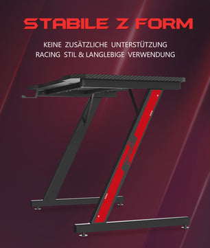 Gaming Bureau 80x52 cm met Carbon Fiber Look en Koptelefoonhaak