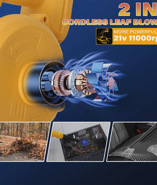 HILDA Accu Bladblazer & Stofzuiger 2-in-1 - Krachtig 21V Gereedschap voor Tuin en Werkplaats