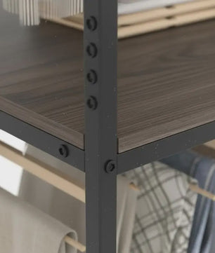 Hoek Kledingrek Wardrobe met Opslagplanken en Hangrail - 100x100x200 cm