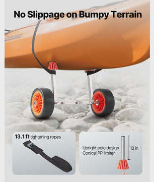 Stevige Kajak & Paddleboard Kar - 250 lbs capaciteit, 7.5 inch solide banden & Kickstand